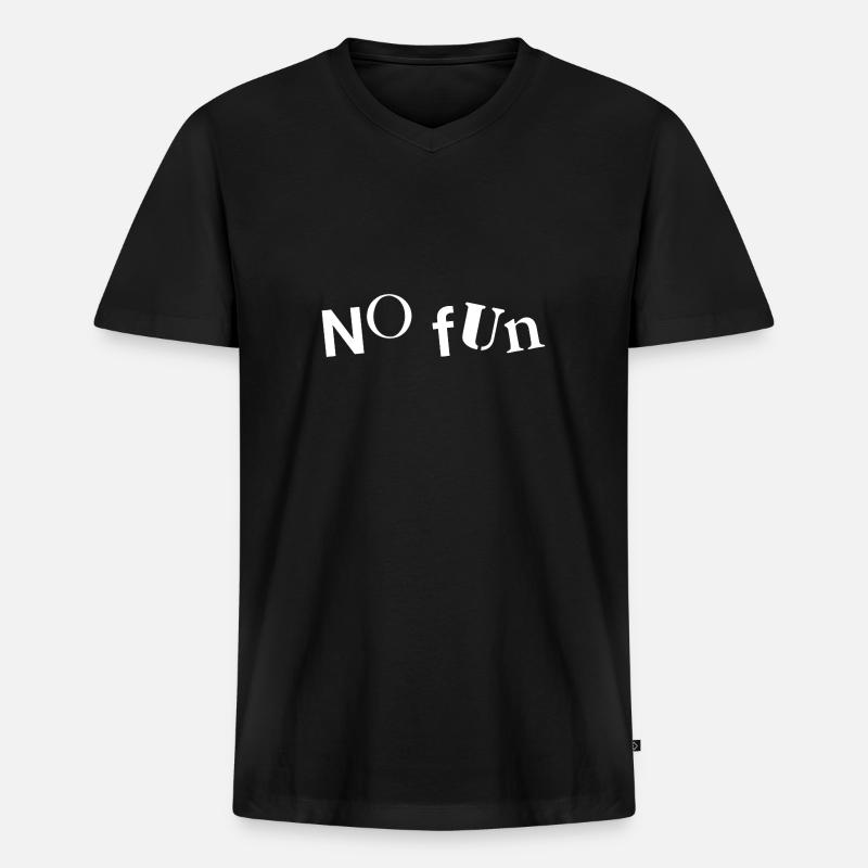Kein Spaß - Männer Premium Bio T-Shirt mit V-Ausschnitt - Schwarz