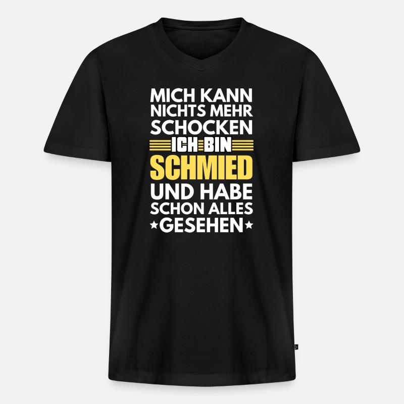 Non-Shockable Blacksmith - Men's Premium Organic T-shirt with V-neck - black