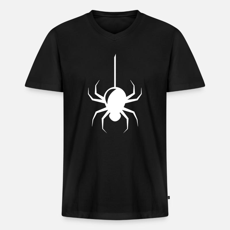 Spinne - Männer Premium Bio T-Shirt mit V-Ausschnitt - Schwarz