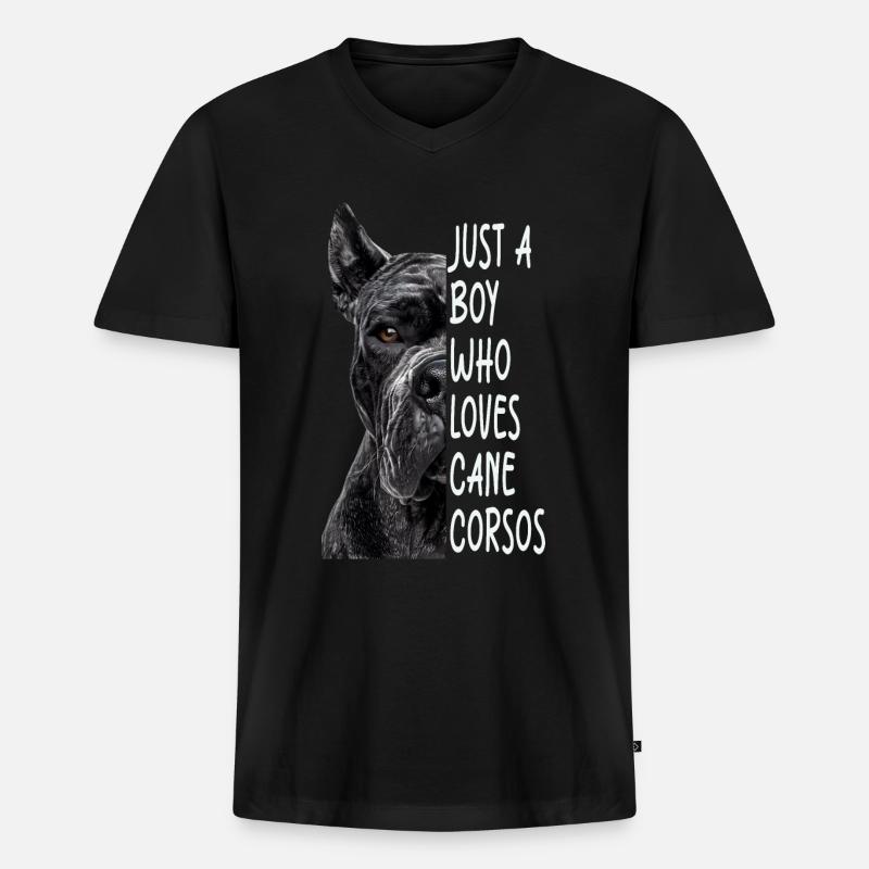 Cane Corso - Männer Premium Bio T-Shirt mit V-Ausschnitt - Schwarz
