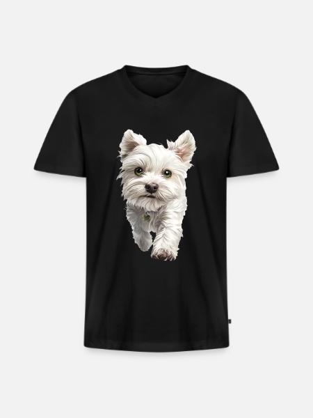 Maltesisch - Männer Premium Bio T-Shirt mit V-Ausschnitt - Schwarz