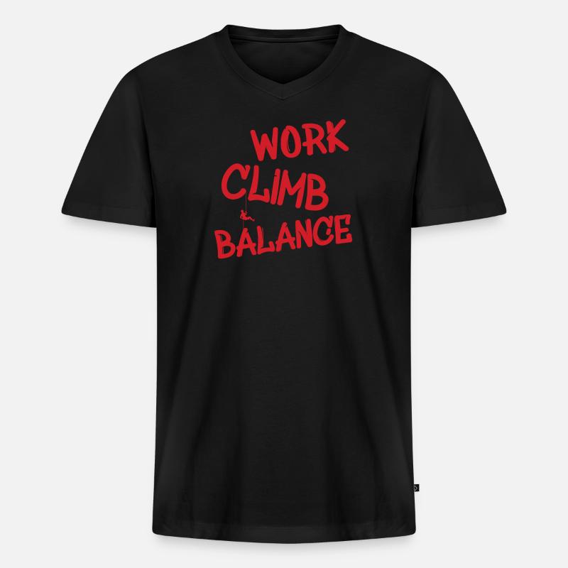 Klettern - Männer Premium Bio T-Shirt mit V-Ausschnitt - Schwarz