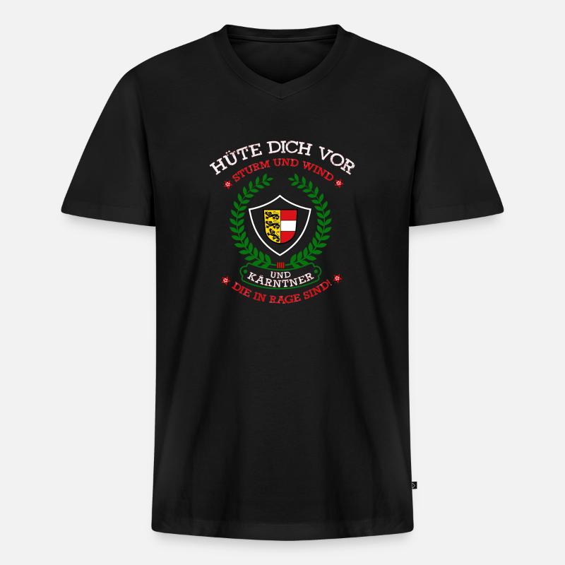 Kärntner Spruch - Männer Premium Bio T-Shirt mit V-Ausschnitt - Schwarz