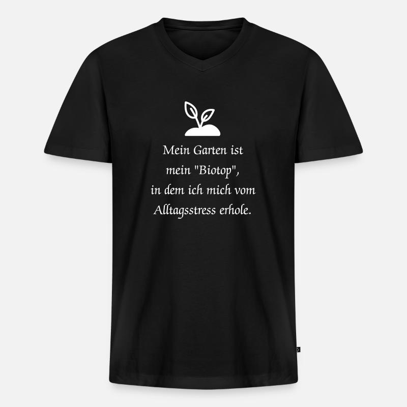 Lusitger Garten Spruch - Männer Premium Bio T-Shirt mit V-Ausschnitt - Schwarz