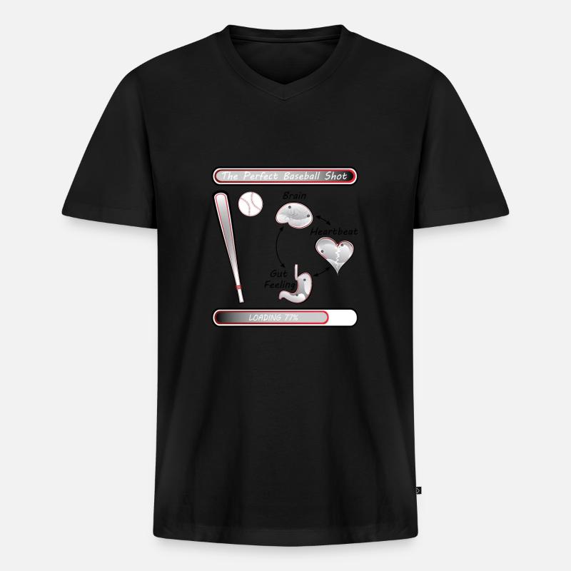 Baseball Decision Loading 77% - Männer Premium Bio T-Shirt mit V-Ausschnitt - Schwarz