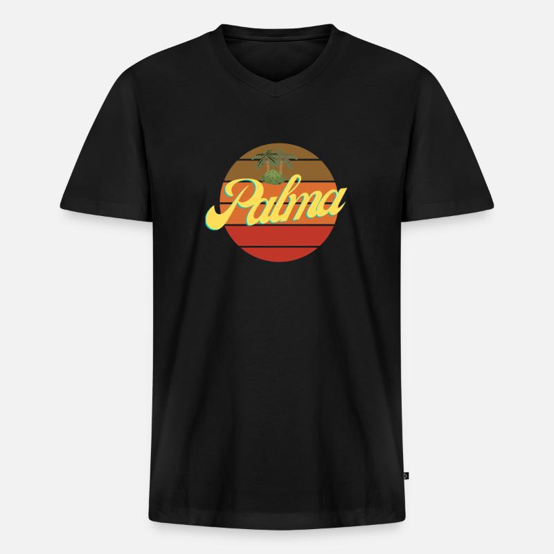 Palma de mallorca - Männer Premium Bio T-Shirt mit V-Ausschnitt - Schwarz