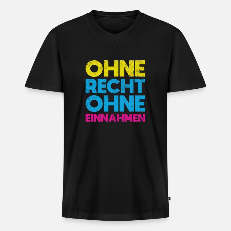 Ohne Recht, Ohne Einnahmen - Männer Premium Bio T-Shirt mit V-Ausschnitt - Schwarz