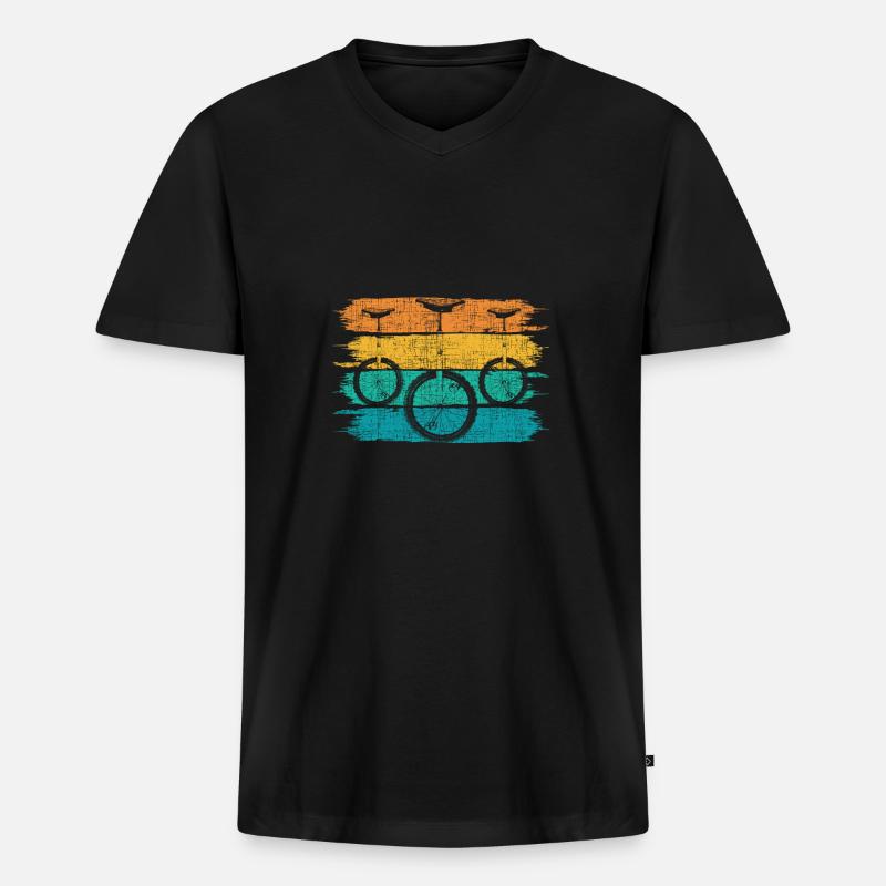 Einrad - Männer Premium Bio T-Shirt mit V-Ausschnitt - Schwarz