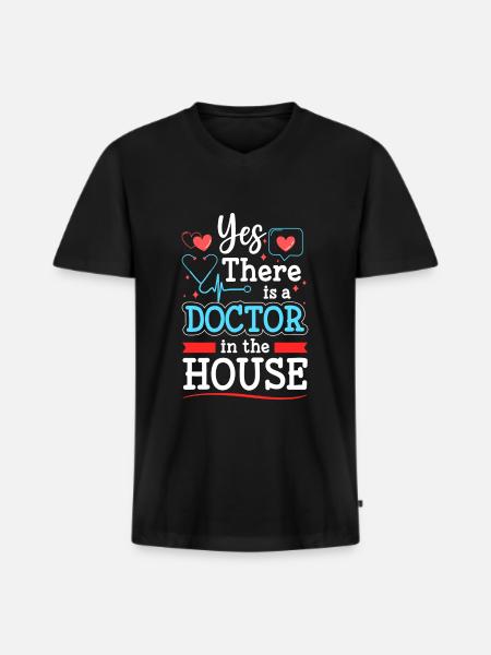 Doctor Student Pain - Men's Premium Organic T-shirt with V-neck - black
