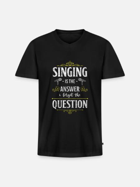Singing Passion Musical Band - Men's Premium Organic T-shirt with V-neck - black