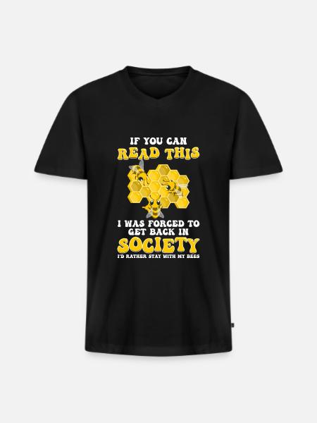 Beekeeper Bee Bumblebee - Men's Premium Organic T-shirt with V-neck - black
