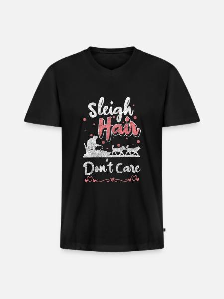 Sledding Snow Luge Holiday - Men's Premium Organic T-shirt with V-neck - black