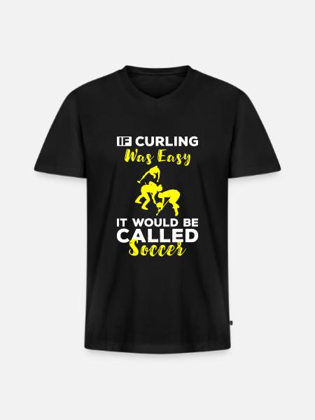Curler Ice Curl Athlete - Men's Premium Organic T-shirt with V-neck - black