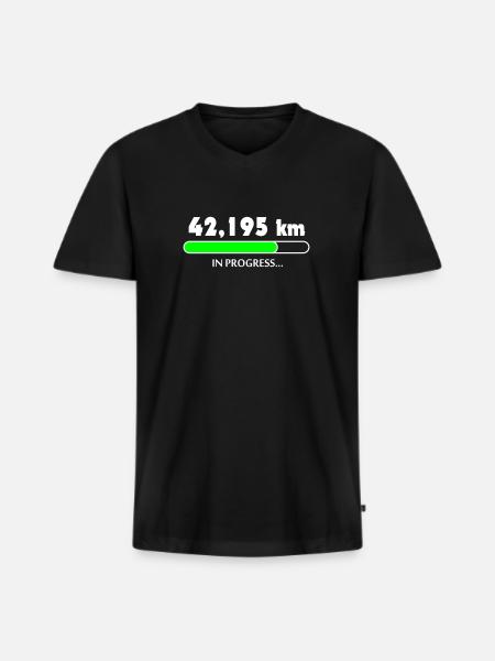 Marathon in progress - Men's Premium Organic T-shirt with V-neck - black