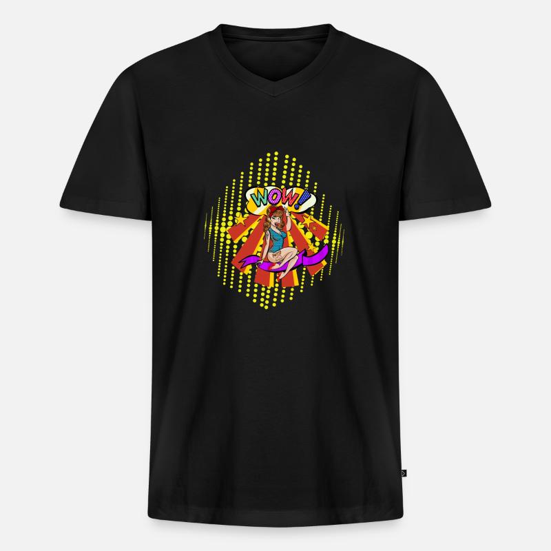 popartcontest - Männer Premium Bio T-Shirt mit V-Ausschnitt - Schwarz