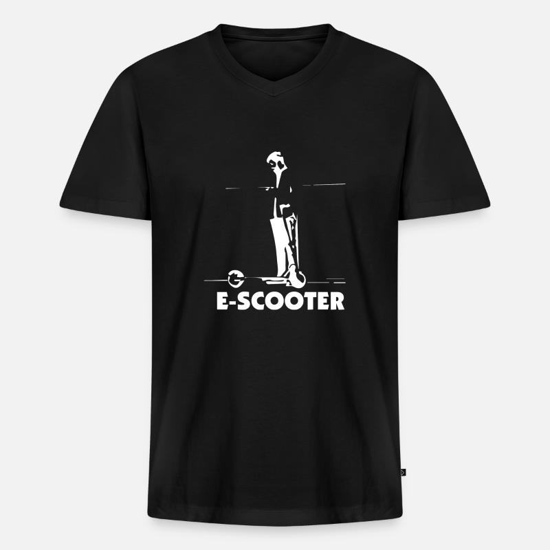 E-Scooter E-Roller Scooter - Männer Premium Bio T-Shirt mit V-Ausschnitt - Schwarz