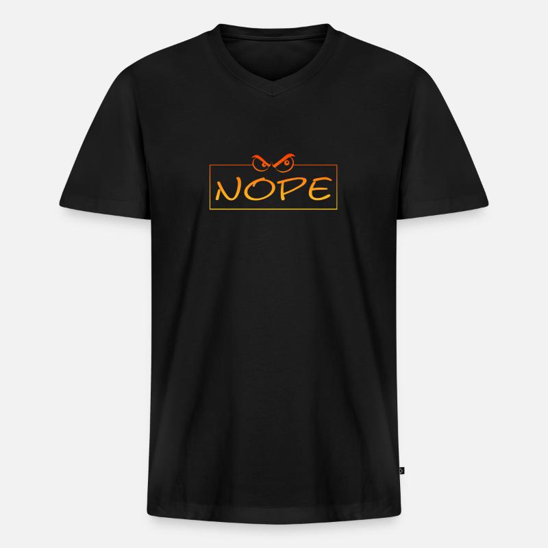 Nope - Männer Premium Bio T-Shirt mit V-Ausschnitt - Schwarz