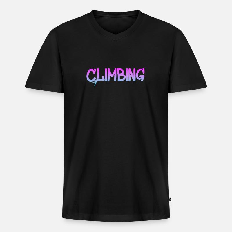 Climbing - Männer Premium Bio T-Shirt mit V-Ausschnitt - Schwarz