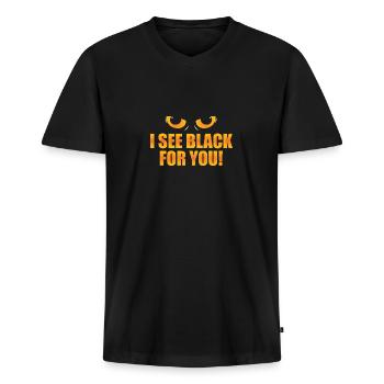 Lustiger Denglisch Spruch Denglisch Sprüche - Männer Premium Bio T-Shirt mit V-Ausschnitt - Schwarz - Vorne - Nico (187cm)