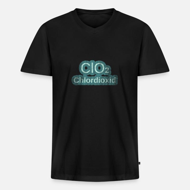 chlordioxid - Männer Premium Bio T-Shirt mit V-Ausschnitt - Schwarz