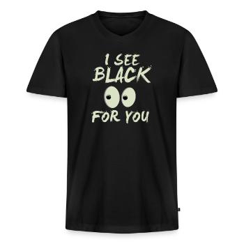 Lustiger Denglisch Spruch Denglisch Sprüche - Männer Premium Bio T-Shirt mit V-Ausschnitt - Schwarz - Vorne - Nico (187cm)