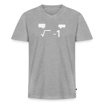 Complex formula for love math shirt - Men's Premium Organic T-shirt with V-neck - heather grey - Front