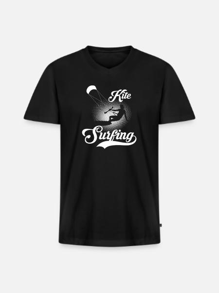 Surfer Kitesurfer Kitesurf kitesurfing - Men's Premium Organic T-shirt with V-neck - black