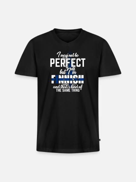 Finnland - Männer Premium Bio T-Shirt mit V-Ausschnitt - Schwarz