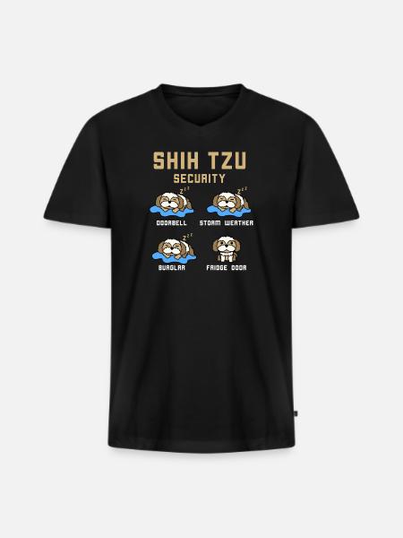 shih tzu - Men's Premium Organic T-shirt with V-neck - black