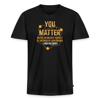 Physicist Physics Gift Funny Sayings - Men's Premium Organic T-shirt with V-neck - black - Front - Nico (187cm)