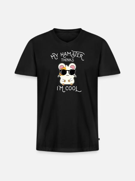 hamster - T-shirt encolure en V Premium bio Homme - noir