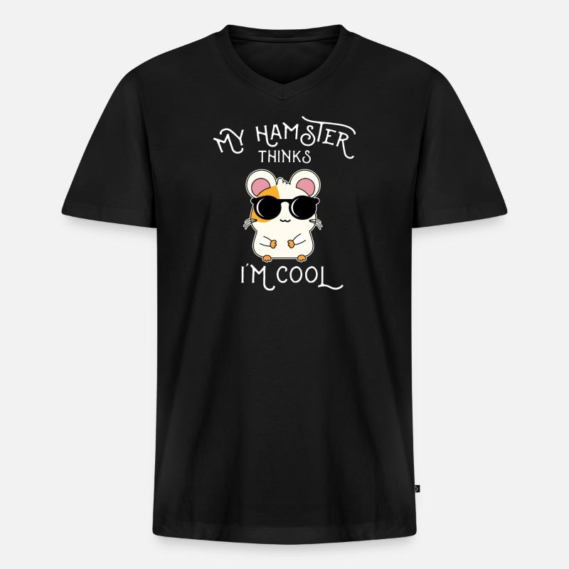 Hamster - Männer Premium Bio T-Shirt mit V-Ausschnitt - Schwarz