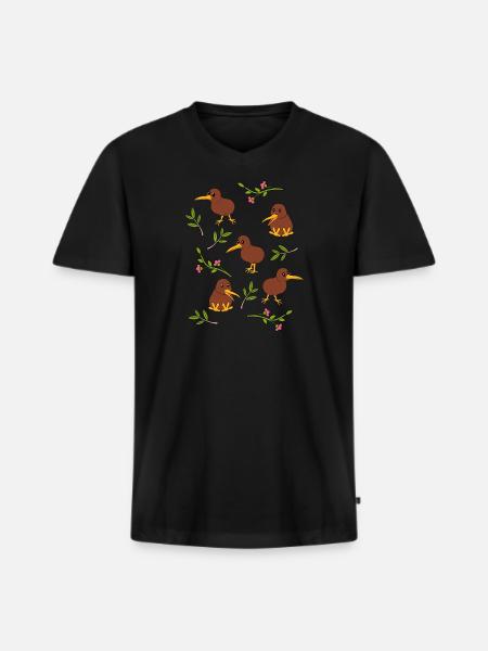 Neuseeland - Männer Premium Bio T-Shirt mit V-Ausschnitt - Schwarz