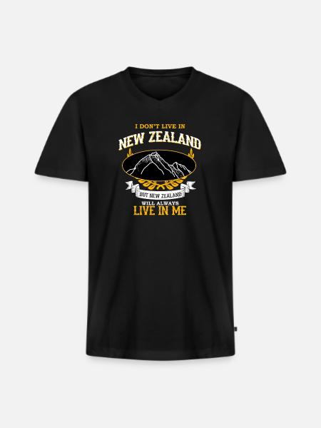 Neuseeland - Männer Premium Bio T-Shirt mit V-Ausschnitt - Schwarz