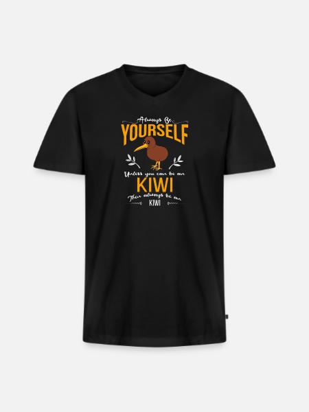 Nouvelle-Zélande - T-shirt encolure en V Premium bio Homme - noir