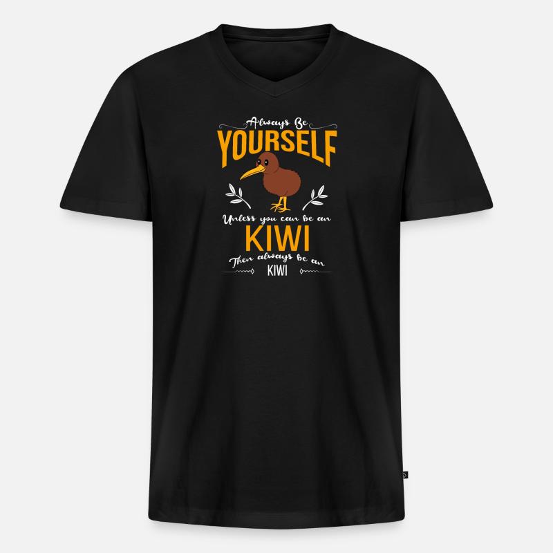 Neuseeland - Männer Premium Bio T-Shirt mit V-Ausschnitt - Schwarz