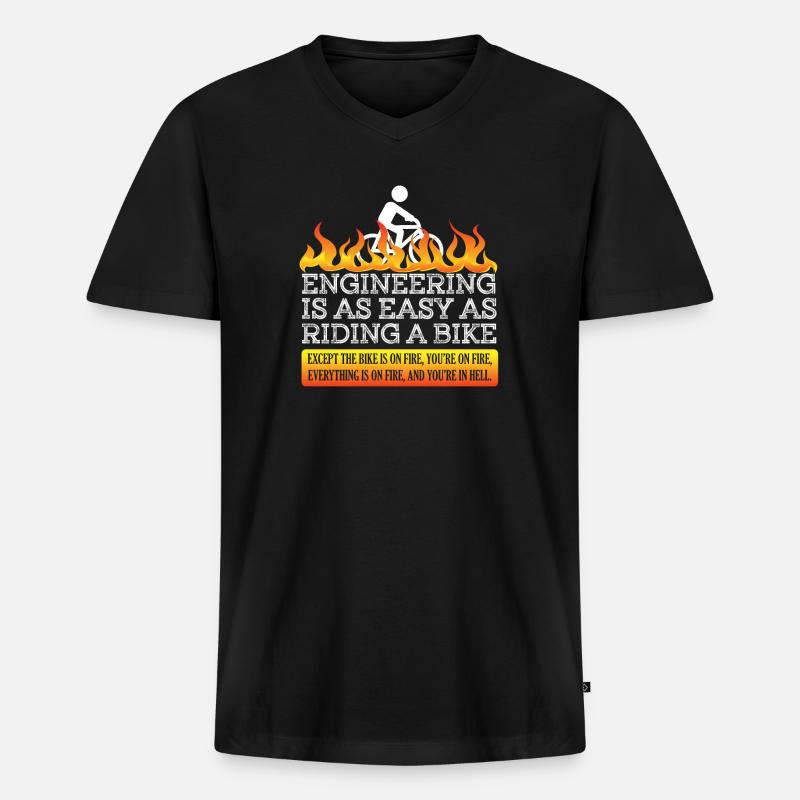 Ingenieur - Männer Premium Bio T-Shirt mit V-Ausschnitt - Schwarz