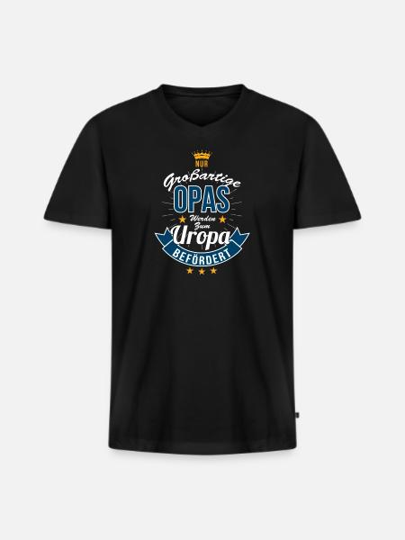 UROPA - T-shirt encolure en V Premium bio Homme - noir