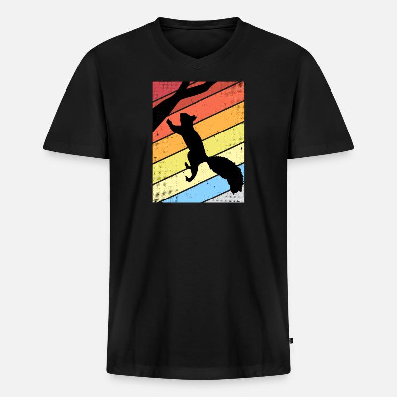 Eichhörnchen - Männer Premium Bio T-Shirt mit V-Ausschnitt - Schwarz