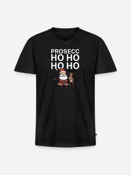 Prosecc ho ho ho ho - Men's Premium Organic T-shirt with V-neck - black