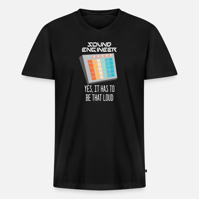 Sound-Engineer I Tontechniker - Männer Premium Bio T-Shirt mit V-Ausschnitt - Schwarz