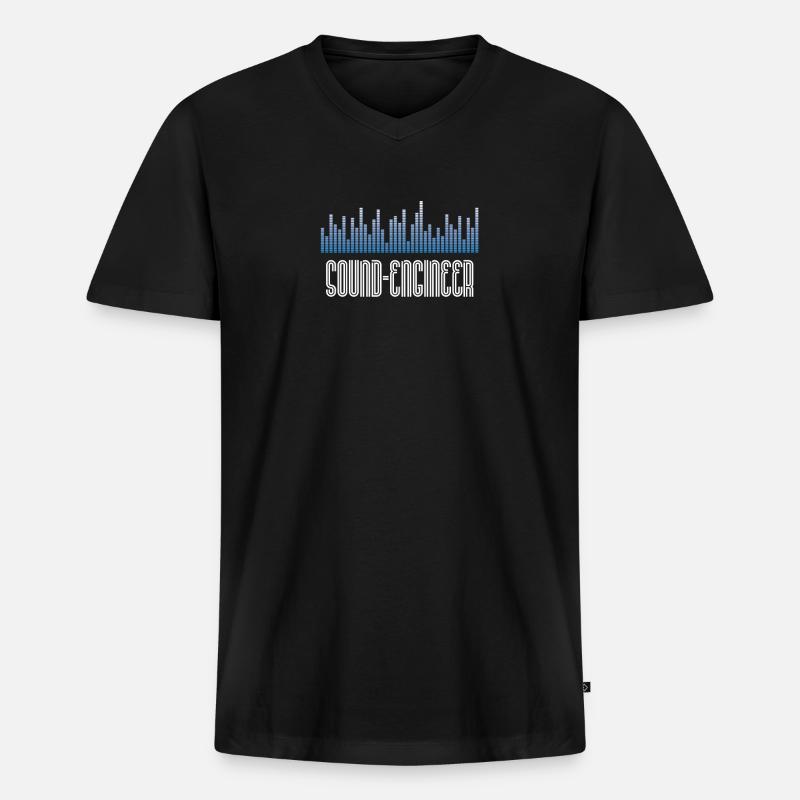 Sound-Engineer I Tontechniker - Männer Premium Bio T-Shirt mit V-Ausschnitt - Schwarz