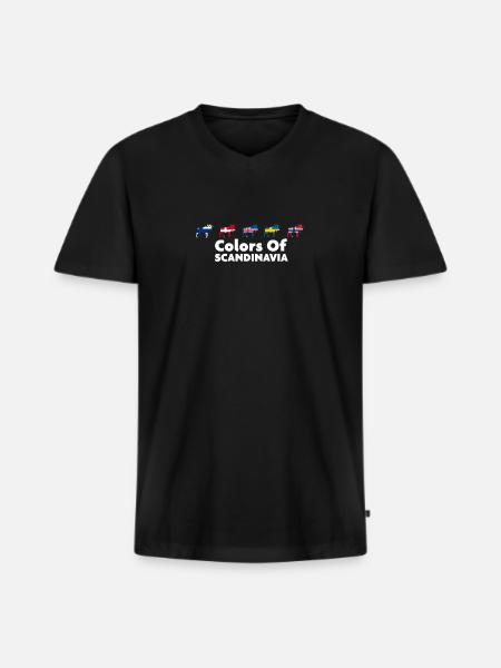 Colours of scandinavia - Skandinavien - Men's Premium Organic T-shirt with V-neck - black
