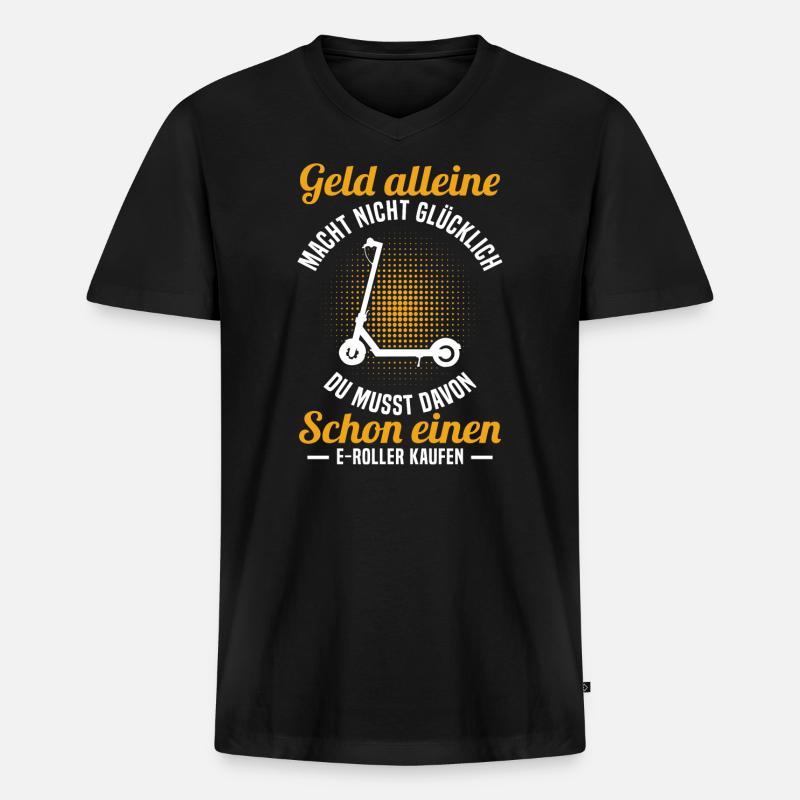 E-Roller Roller E-Scooter - Männer Premium Bio T-Shirt mit V-Ausschnitt - Schwarz