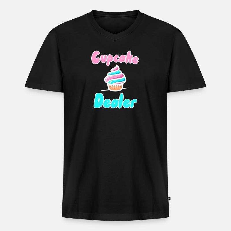 Cupcake-Händler - Männer Premium Bio T-Shirt mit V-Ausschnitt - Schwarz