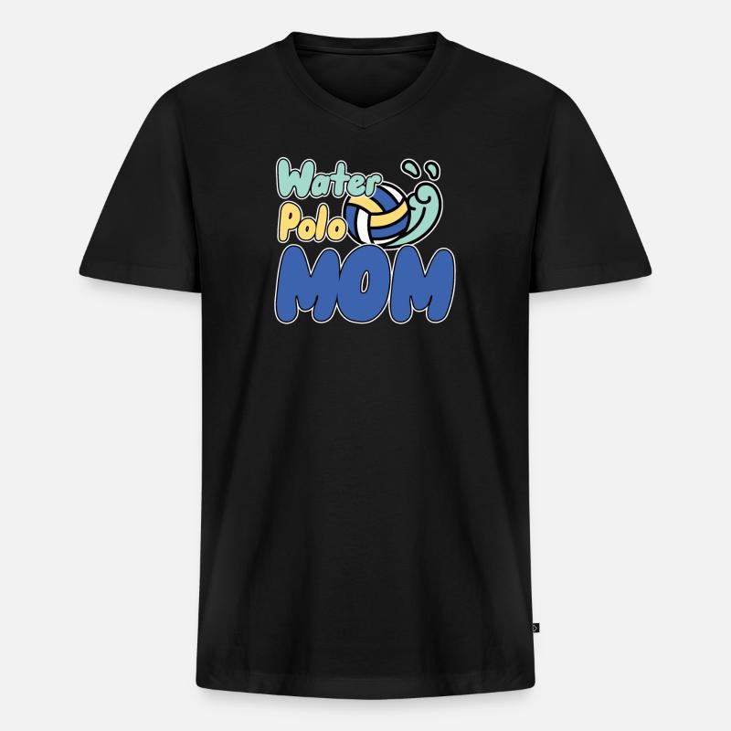 Wasserball-Mama - Männer Premium Bio T-Shirt mit V-Ausschnitt - Schwarz