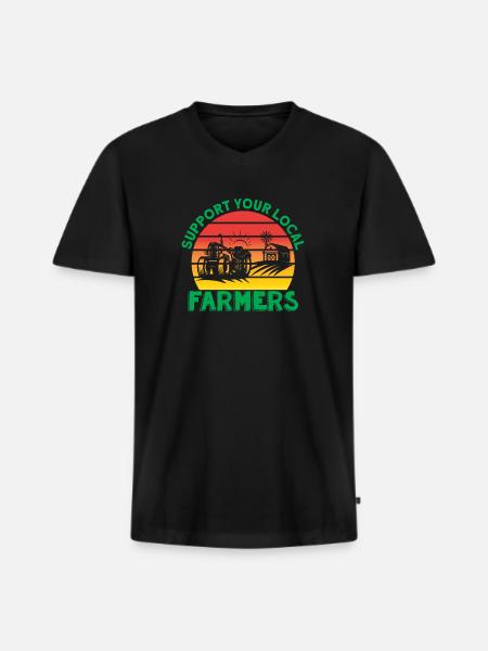 Landwirtschaft - Männer Premium Bio T-Shirt mit V-Ausschnitt - Schwarz