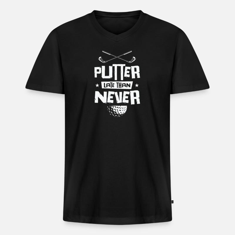 Golfspieler Golfplatz Golfer - Männer Premium Bio T-Shirt mit V-Ausschnitt - Schwarz