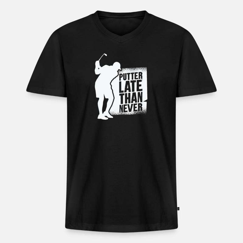 Golfspieler Golfplatz Golfer - Männer Premium Bio T-Shirt mit V-Ausschnitt - Schwarz