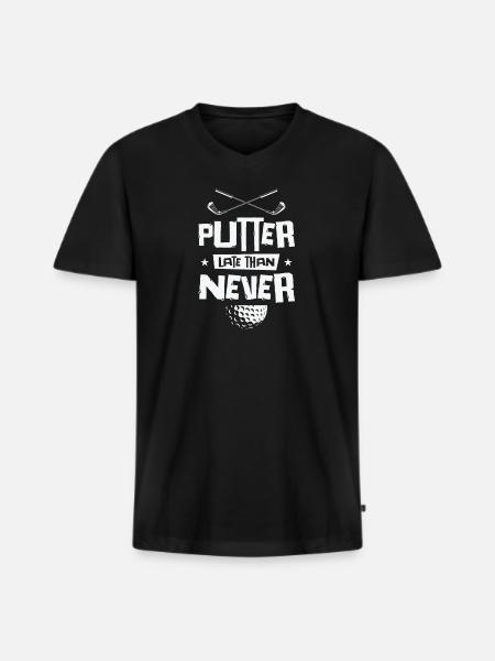 Golfspieler Golfplatz Golfer - Männer Premium Bio T-Shirt mit V-Ausschnitt - Schwarz